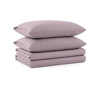 Tribeca Living Luxury Solid Flannel Deep Pocket Sheet Set, King, Coral, Lavender, California King