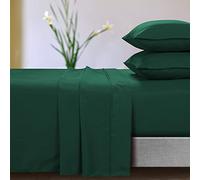 Tribeca Living Microfibra 110-GSM Deep Pocket Sheet Set Queen Verde Scuro