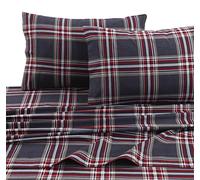 Tribeca Living Oslo 141,7 Gram Flanella Stampato Extra Deep Pocket Sheet Set, Heritage Plaid, Queen Sheet Set