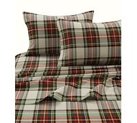 Tribeca Living Plaid Moose Stampato Flanella Tasca Profonda Lenzuolo Set, Multicolore, Charleston Plaid, Queen