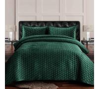 Tribeca Living Set copripiumino oversize in velluto, colore: verde acqua, per letto matrimoniale