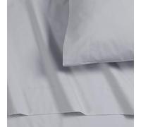 Tribeca Living Set di lenzuola in percalle di cotone per letto king size, con tasca extra profonda, 300 fili, grigio chiaro