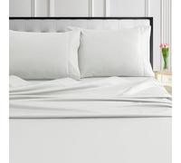 Tribeca Living - Set di lenzuola queen size in cotone egiziano da 1000 fili, lussuose e morbidissime con trama in raso, con angoli extra profondi da 55,9 cm, 4 pezzi, avorio