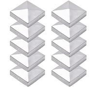 TRIBECCO® 10 tappi per pali di legno, tappi per pali di legno, tappi di copertura per pali di recinzione, tappi zincati, a forma di piramide - copertura per pali, 7 x 7 cm - 70 x 70 mm