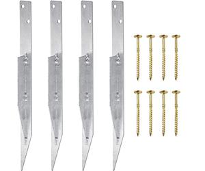 TRIBECCO® 4 ancoraggi a terra per altalena, 8 viti in legno Torx, altalena, per stabilizzazione, ancoraggio a terra per casette da gioco, torri da gioco, altalene, ecc.