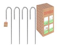 TRIBECCO® 4 picchetti XL per pavimento in acciaio massiccio, estremamente stabili per tende, gazebo, castello e trampolini - picchetti lunghi per tutti i tipi di pavimento
