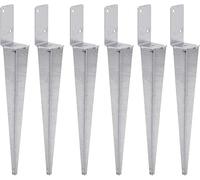 TRIBECCO 8x Supporto universale per pali da battere L, Supporto per pali zincato a fuoco Bussola da battere Supporto per pali Bussola da terra Bussola da battere per terra Pali Ancoraggio Acciaio