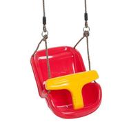 TRIBECCO® Altalena per bambini da 3 a 12 anni, regolabile in altezza, con cintura di sicurezza e ferretto, per interni ed esterni, resistente alle intemperie, testato secondo EN 71, fino a 50 kg