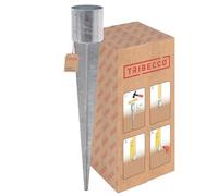 TRIBECCO Manicotto per legni rotondi, zincato a caldo, supporto per pali rotondi, ancoraggio a terra per recinzioni, palizzate (fi 140 mm/900 mm)
