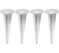 TRIBECCO Picchetto per lampada da giardino - Ø 116 x 300 mm - con apertura Ø 30 mm per guida cavi - acciaio piatto zincato a caldo - ancoraggio a terra per illuminazione da giardino