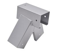 TRIBECCO® Raccordo a dondolo quadrato 90/90 mm (100°, grigio) in lamiera d'acciaio verniciata a polvere per altalena da giardino, stabile forma triangolare A, con fori di montaggio Ø 10 mm