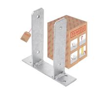 TRIBECCO Supporto per pali a U da avvitare, scarpa di supporto a U 71 x 50 x 200 mm, per pali quadrati in legno, acciaio zincato a caldo, ancoraggio a pali per tasselli