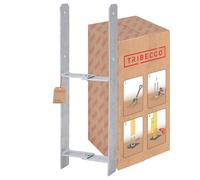 TRIBECCO Supporto per pali ad H per calcestruzzo, zincato a caldo, altezza totale: 600 mm, spessore del materiale: 5 mm, larghezza della luce: 100 - 180 mm, in acciaio piatto ad H, per costruzioni in