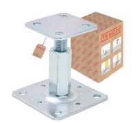 TRIBECCO Supporto per pilastro 80 x 80 cm per pali in legno quadrati, supporto regolabile in altezza da 8 a 15 cm, in acciaio zincato a caldo da 4 mm, per ancoraggio, per basamenti, scale, palchi