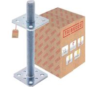 TRIBECCO Supporto verticale regolabile (80 x 80 x 250 / filettatura M 24) Piedino di sostegno regolabile in altezza zincato, base di cemento da avvitare, regolabile