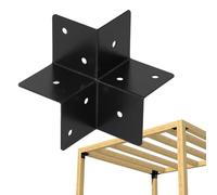 TRIBECCO® Triplo connettore per gazebo, tettoia per legno squadrato 90 x 90 mm, ideale per angolo di 90 °, raccordo quadrato pergolato, connettore a 3 vie (nero)