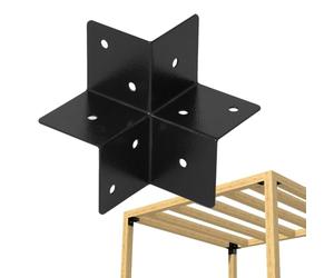 TRIBECCO® Triplo connettore per gazebo, tettoia per legno squadrato 90 x 90 mm, ideale per angolo di 90 °, raccordo quadrato pergolato, connettore a 3 vie (nero)