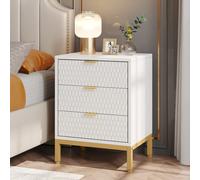 Tribesigns Comodino moderno, comodino alto 25,8" con 3 cassetti, tavolino moderno con contenitore per camera da letto