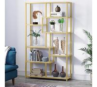 Tribesigns Libreria Scaffale, 100 x 30 x 180 cm scaffale per libri da pavimento a 8 Ripiani, Porta Piante, mensola in legno e struttura in metallo per libri, espositore per soggiorno, casa e ufficio