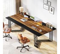 Tribesigns Tavolo da conferenza 200 cm, scrivania per computer per 2 persone, scrivania per ufficio con robusta struttura geometrica in metallo, tavolo da riunione per seminari aziendali per 8-10 pers