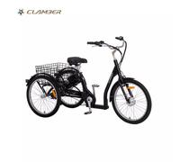 Tribici triciclo e-bike pedalata assistita tre ruote da 24 x 2.125 cestino