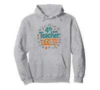 tribù degli Insegnanti di Quarta elementare: Educatori ispiratori Si uniscono Felpa con Cappuccio, Unisex per Adulti, Grigio Melange, XL