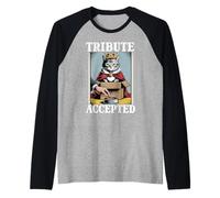 Tribute Accepted Cat in Box, Ciotola per Cibo Funny Cat Maglia con Maniche Raglan