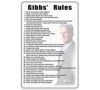 Tribute Edition Gibbs' Rules 20,3 x 30,5 cm cartello in alluminio resistente (tutte le 38 regole)