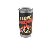 Tributo all'eroe dei pompieri I Love Firemen Bicchiere termico in acciaio inox doppia parete