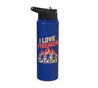 Tributo all'eroe dei pompieri I Love Firemen Stainless Steel Insulated Water Bottle