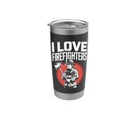Tributo eroico ai pompieri I Love Firefighters Bicchiere termico in acciaio inox doppia parete