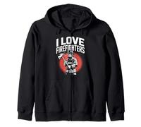 Tributo eroico ai pompieri I Love Firefighters Felpa con Cappuccio