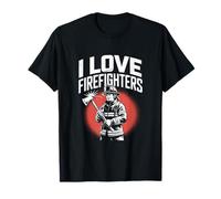 Tributo eroico ai pompieri I Love Firefighters Maglietta
