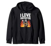 Tributo eroico I Love Firefighters Felpa con Cappuccio