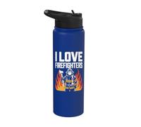 Tributo eroico I Love Firefighters Stainless Steel Insulated Water Bottle