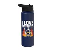 Tributo eroico I Love Firefighters Stainless Steel Insulated Water Bottle