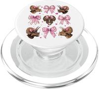 Triceratopo Dinosauro Ragazza Coquette Bow Rosa Mamma PopSockets PopGrip per MagSafe