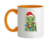 Triceratopo Luci di Natale - Tazza IN Ceramica - Dinosauro Carino Divertente