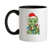 Triceratopo Luci di Natale - Tazza IN Ceramica - Dinosauro Carino Divertente