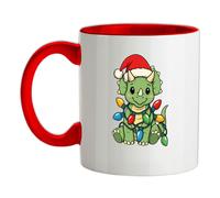 Triceratopo Luci di Natale - Tazza IN Ceramica - Dinosauro Carino Divertente