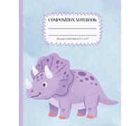Triceratops Dinosaur Composition Notebook Wide Ruled: Cute Purple Dino Design: Kids Journal for School, Writing, and Notes