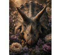 Triceratops Notebook - Lined Journal for Dinosaur Lovers and Everyday Writing: A Cinematic Floral Portrait Inspired by Quiet Strength and Natural Elegance