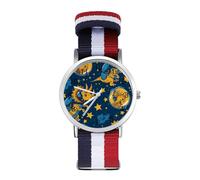 Triceratopss Dinos in Space Dinosaur orologio sportivo per uomo donna cinturino in nylon orologio da polso analogico al quarzo, Stile:, regular, Cinturino