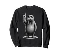 Tricheco Rock Music Retro Vintage Animal Lover Felpa
