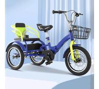 Tricicli Da Crociera A Tre Ruote Da 16-20 Pollici - Biciclette Comode A Due Posti Con Cestino For Bambine Dai 2 Ai 12 Anni(Blue,20inch)