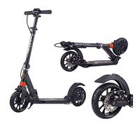 tricicli Monopattino for adulti pieghevole, regolabile, doppi freni, ruote da 200 mm, capacità di 330 libbre, multicolore(Black)
