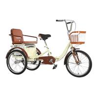 Tricicli per adulti pieghevoli con sedile posteriore,triciclo con pedali per risciò per anziani,triciclo da crociera con forcella anteriore ammortizzata,biciclette a 3 ruote per uscire e viaggiare