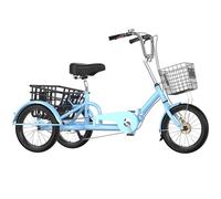 Tricicli pieghevoli con cestino posteriore, tricicli risciò con pedali, triciclo cargo, triciclo cruiser per la spesa, bicicletta a 3 ruote, doppi freni
