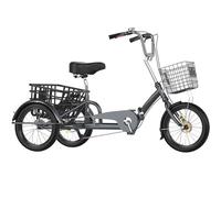 Tricicli pieghevoli con cestino posteriore, tricicli risciò con pedali, triciclo cargo, triciclo cruiser per la spesa, bicicletta a 3 ruote, doppi freni