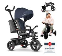 Triciclo 2 in 1 con barra di spinta da 18 mesi a 25 kg LIONELO Haari blu